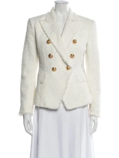 Pre-owned Balmain Tweed Pattern Blazer In Neutral
