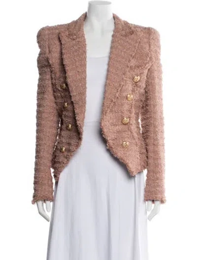 Pre-owned Balmain Tweed Pattern Blazer In Neutral