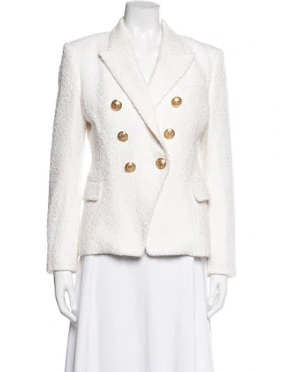 Pre-owned Balmain Tweed Pattern Blazer In Neutral