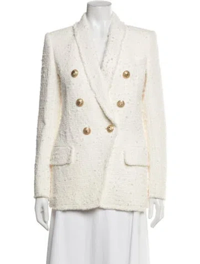 Pre-owned Balmain Tweed Pattern Blazer In Neutrals
