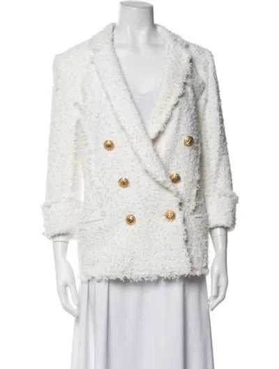 Pre-owned Balmain Tweed Pattern Blazer In Neutrals