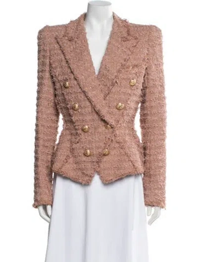 Pre-owned Balmain Tweed Pattern Blazer W/ Tags In Neutral