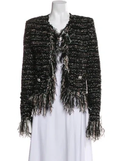 Pre-owned Balmain Tweed Pattern Evening Jacket In Gray
