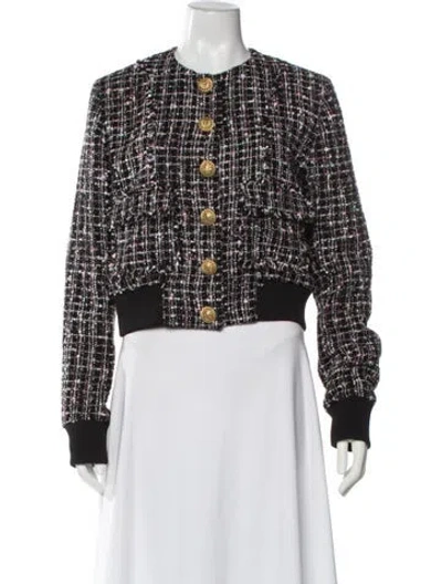 Pre-owned Balmain Tweed Pattern Evening Jacket In Multi