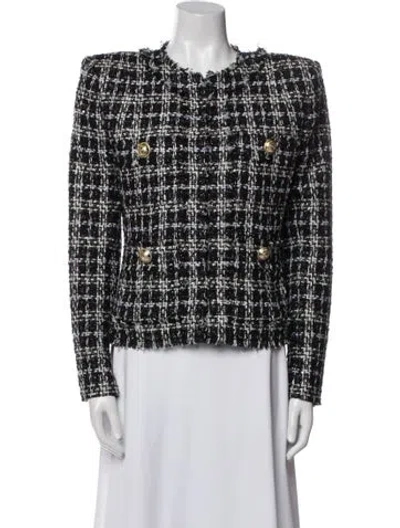 Pre-owned Balmain Tweed Pattern Evening Jacket In Multi