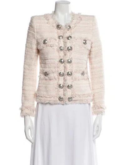 Pre-owned Balmain Tweed Pattern Evening Jacket In Neutral