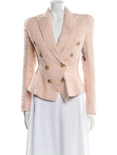 Pre-owned Balmain Tweed Pattern Evening Jacket W/ Tags In Pink