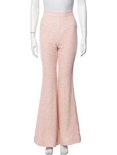 Pre-owned Balmain Tweed Pattern Flared Pants In Pink