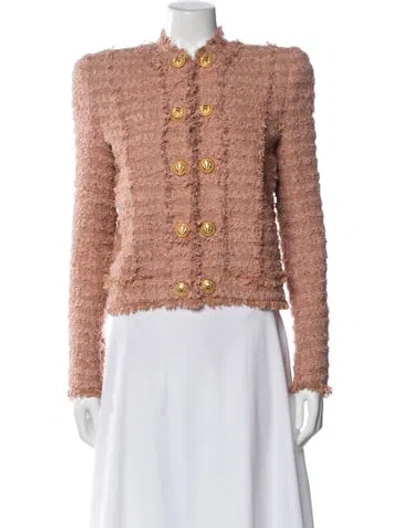 Pre-owned Balmain Tweed Pattern Jacket In Neutral