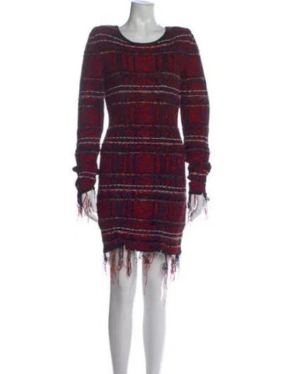 Pre-owned Balmain Tweed Pattern Knee-length Dress In Multi