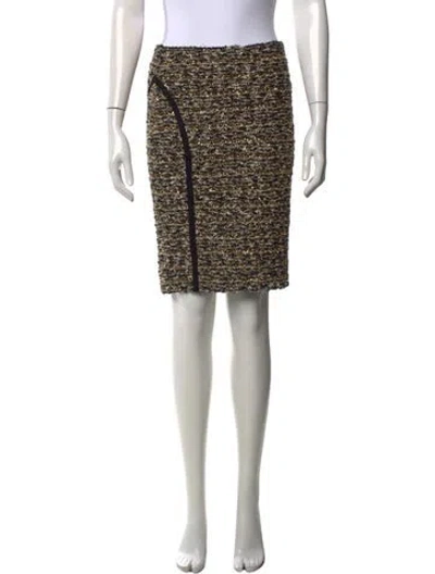 Pre-owned Balmain Tweed Pattern Knee-length Skirt In Black