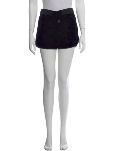 Pre-owned Balmain Tweed Pattern Mini Shorts In Black