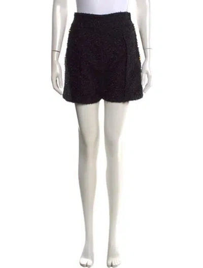 Pre-owned Balmain Tweed Pattern Mini Shorts In Black