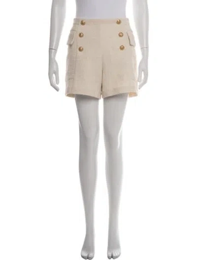 Pre-owned Balmain Tweed Pattern Mini Shorts In Neutrals