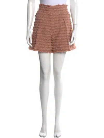 Pre-owned Balmain Tweed Pattern Mini Shorts In Pink