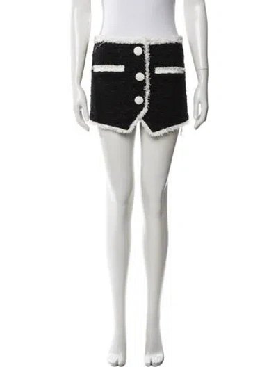 Pre-owned Balmain Tweed Pattern Mini Skirt In Black