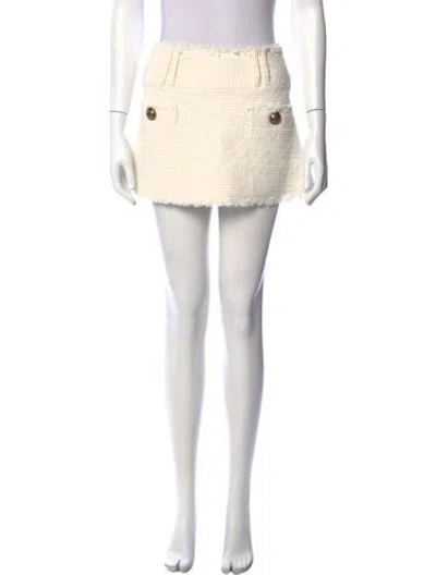 Pre-owned Balmain Tweed Pattern Mini Skirt In Neutral