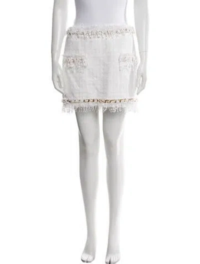 Pre-owned Balmain Tweed Pattern Mini Skirt W/ Tags In Neutral