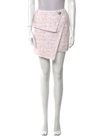 Pre-owned Balmain Tweed Pattern Mini Skirt W/ Tags In Pink