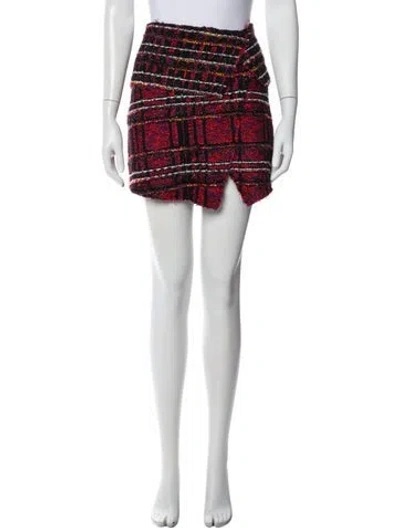 Pre-owned Balmain Tweed Pattern Mini Skirt In White