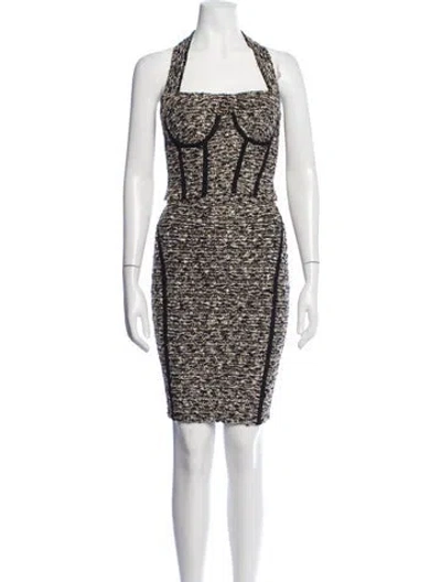 Pre-owned Balmain Tweed Pattern Skirt Set In Multicolor