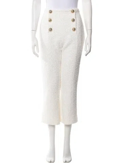 Pre-owned Balmain Tweed Pattern Straight Leg Pants In Neutrals