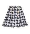 Balmain Houndstooth Check Tweed Flared Skirt In Multi