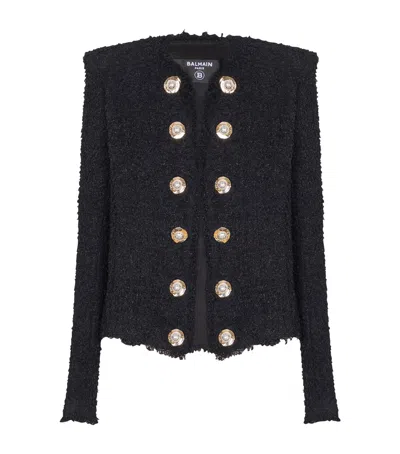 BALMAIN TWEED RAW-HEM JACKET