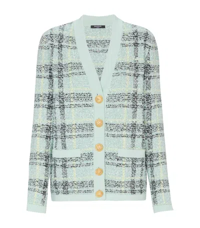 BALMAIN TWEED SEQUIN CARDIGAN