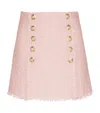 Balmain Sequinned Tweed Skirt In Pink