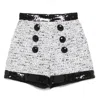 Balmain Tweed Sequins High-waist Shorts In White