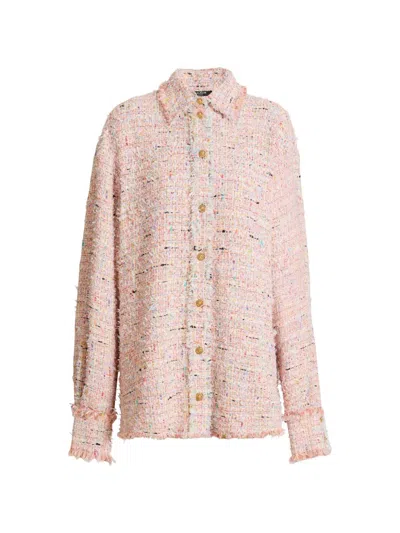 Balmain Tweed Shirt In Pink