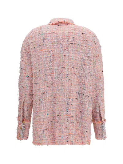 Balmain Tweed Shirt In Pink