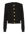 Balmain Button-front Tweed Blouson Jacket In Black