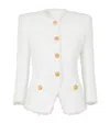 Balmain White Structured Blazer With Buttons And Pockets In White