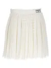 Balmain Tweed High-waisted Pleated Mini Skirt In White