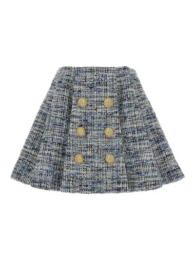 BALMAIN FALDA SEMILARGA - AZUL