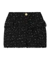 Balmain Tweed Mini Skirt In Black