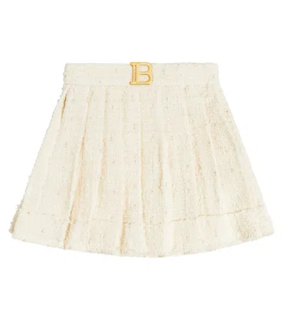 Balmain Kids' Tweed Skirt In Neutrals