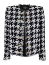 Balmain Tweed Houndstooth Jacket In Multi