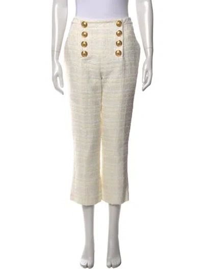 Pre-owned Balmain Tweed Straight Leg Pants W/ Tags In Neutral