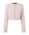 Balmain Tweed Blazer In Nylon-cotton Blend With Cupro Lining In Pink