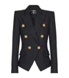 Balmain 6-button Fitted Wool Jacket In Black