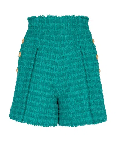 BALMAIN BALMAIN BUTTONED TWEED SHORTS