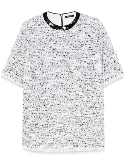 BALMAIN TWEED LOOSE T-SHIRT