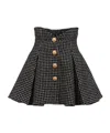 Balmain Tweed Tulip Mini Skirt In Black