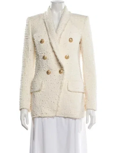 Pre-owned Balmain Tweed Tweed Pattern Blazer In Neutral