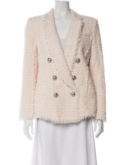 Pre-owned Balmain Tweed Tweed Pattern Blazer W/ Tags In Pink