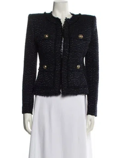Pre-owned Balmain Tweed Tweed Pattern Evening Jacket
