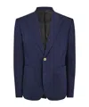 Balmain Cotton Twill 2-buttons Jacket In Blue